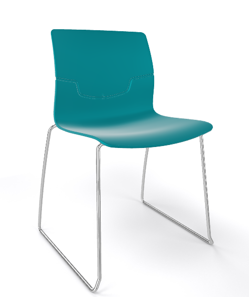 GABER - Židle SLOT FILL S - tyrkysová/chrom