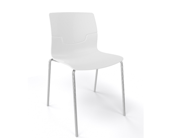 Židle SLOT FILL NA - bílá/chrom
