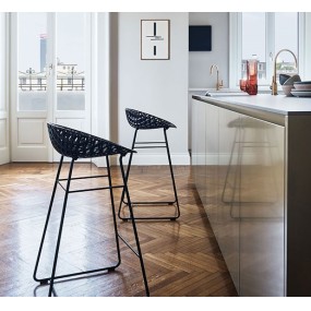 Smatrik bar stool, chrome/transparent