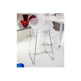 Barová stolička Smatrik, biela/biela
