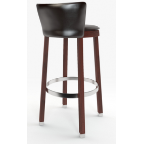 SELLA bar stool, upholstered, high