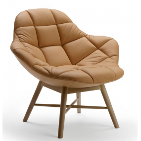 Armchair Palma wood quilted
