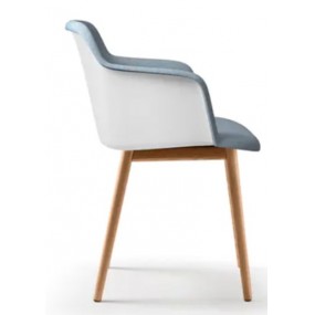 Židle DEEP SOFT s područkami a dřevěnou podnoží