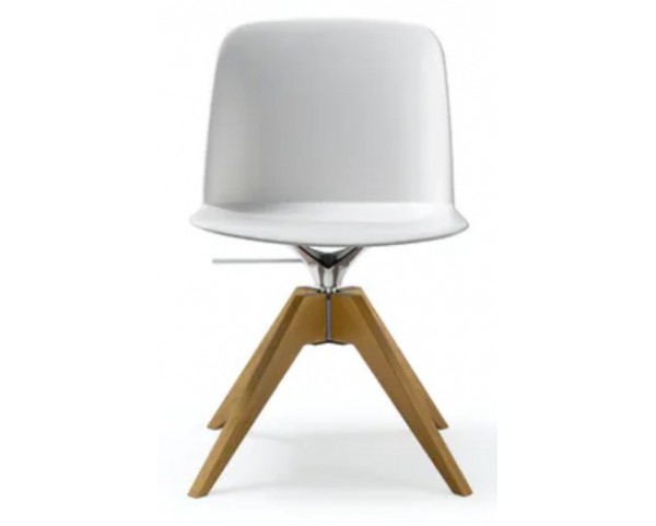 Židle DEEP PLASTIC S dřevěnou křížovou podnoží