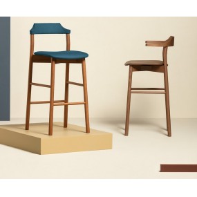 YUMI bar stool - with upholstered seat
