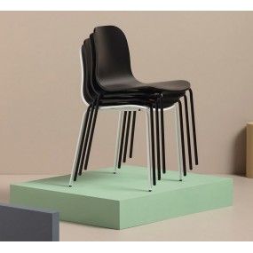 Židle BABA - s kovovou podnoží dřevěná