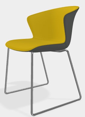 Levně KASTEL - Židle KICCA PLUS s ližinovou podnoží dvoubarevná