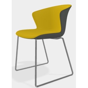 Chair KICCA PLUS with slatted base two-colour