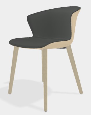 Levně KASTEL - Židle KICCA PLUS s dřevěnou podnoží dvoubarevná