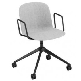 RELIEF swivel chair - fully upholstered on wheels