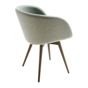 SONNY chair with wooden base and armrests