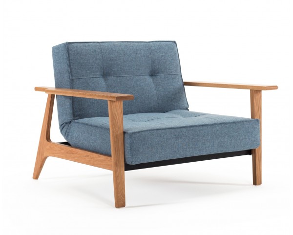 Folding armchair SPLITBACK FREJ blue
