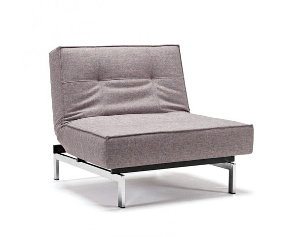 Sofa armchair SPLITBACK CHROME grey-brown