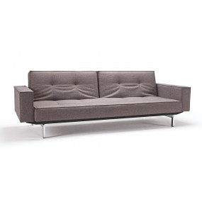 Folding sofa with armrests SPLITBACK CHROME grey-brown