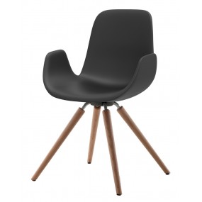Otočná židle STEP Soft Touch, dřevěná podnož