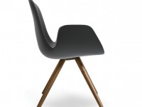STEP SOFT TOUCH chair with round wooden base and armrests - 2
