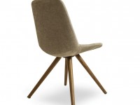 Čalouněná židle STEP s kulatou dřevěnou podnoží - 3