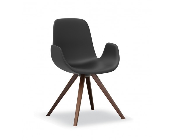 STEP SOFT TOUCH chair with square wooden base and armrests