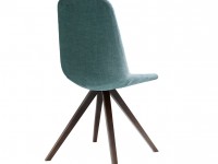 Čalouněná židle STEP s hranatou dřevěnou podnoží - 2