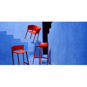 Nízká barová židle AFRICA - červená