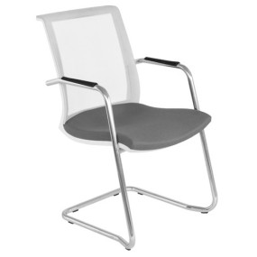 Jednací židle EVA SUA324 s bílým rámem a područkami 