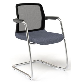 WIND chair SWA024 with black frame and chrome base