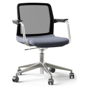 WIND chair SWA114 with chrome armrests - black backrest