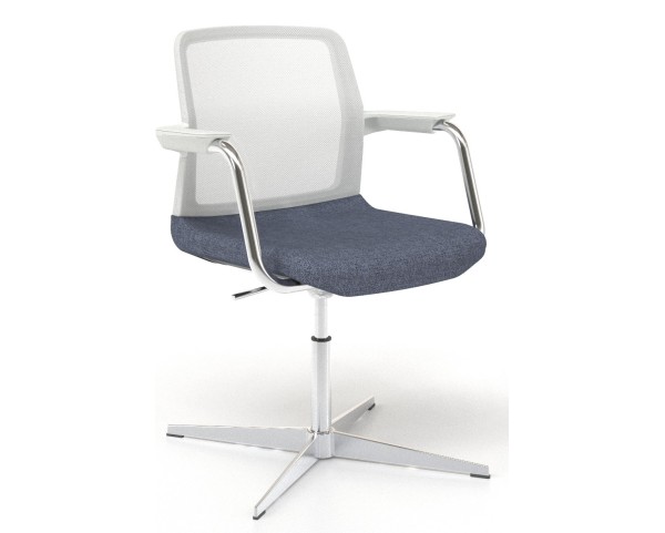 Židle WIND SWA234 s chromovanými područkami - bílý opěrák