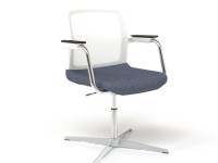 Židle WIND SWA234 s chromovanými područkami - bílý opěrák - 3