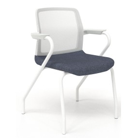 WIND chair SWA304 with white frame and lacquered base