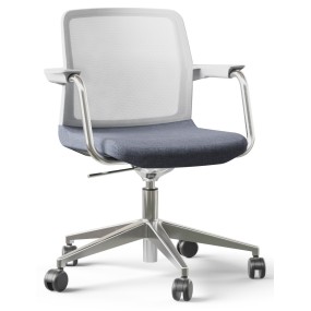 WIND chair SWA314 with chrome armrests - white backrest
