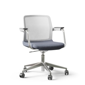 WIND chair SWA314 with chrome armrests - white backrest