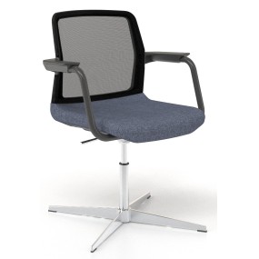 WIND chair SWA434 with lacquered armrests - black backrest