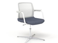 Židle WIND SWA534 s lakovanými područkami - bílý opěrák - 2
