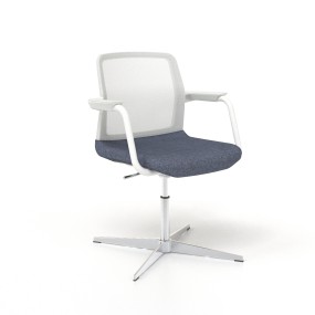 WIND chair SWA534 with lacquered armrests - white backrest