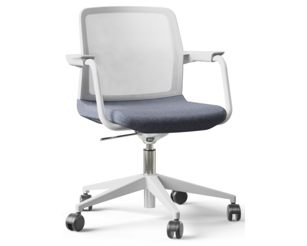 WIND chair SWA614 with lacquered armrests - white backrest