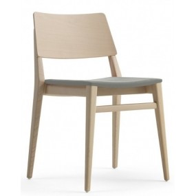 Wooden chair with upholstered seat TAKE 586