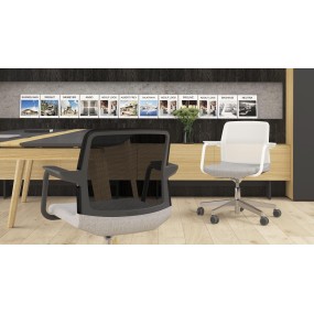 WIND chair SWA414 with lacquered armrests - black backrest