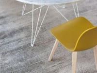 SUBSTANCE chair with wooden base - ash / mustard - 2