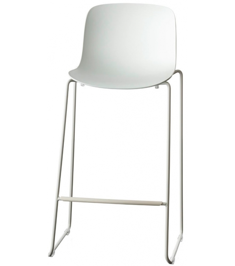 Levně MAGIS - Barová židle TROY s plastovým sedákem a ližinovou podnoží