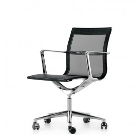 UNA MANAGEMENT chair with armrests and low backrest