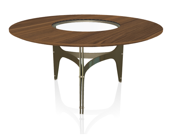Stôl Universe so zabudovanou otočnou táckou, Ø 150/180 cm