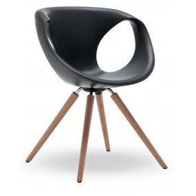 UP SOFT TOUCH chair with wooden base
