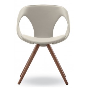 UP UPHOLSTERED chair with wooden base