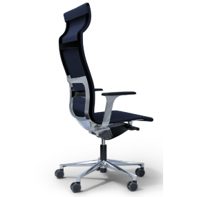 UNA PLUS chair with headrest and fixed armrests