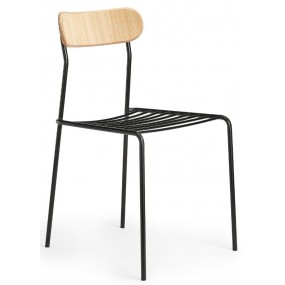ÚTI chair with wooden backrest