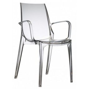 Židle VANITY s područkami - transparentní