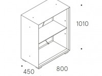Open cabinet PRIMO, 80x45x101 cm - 3