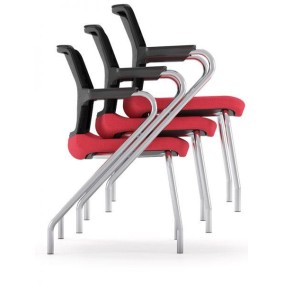 WIND chair SWA004 with black frame and chrome base
