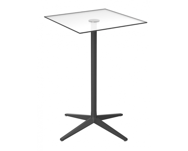 Barový stôl FAZ so sklenenou doskou - 69x69 cm